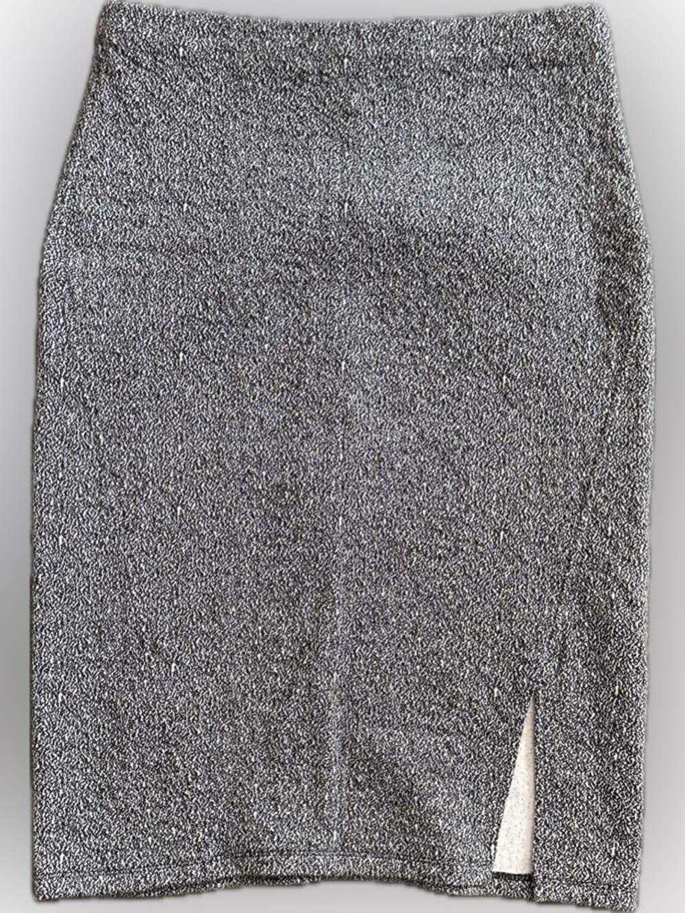 Premise Gray Textured Pencil Skirt with Front Slit